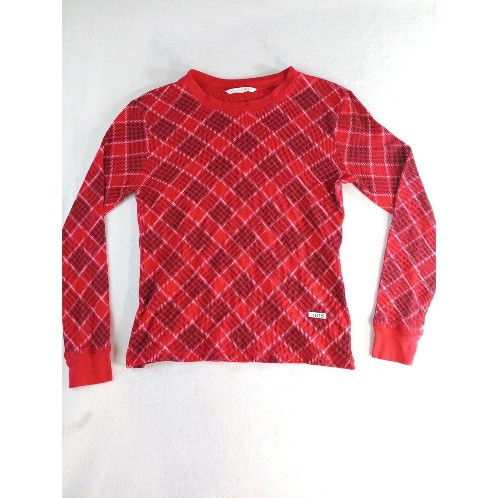 Victoria’s Secret Pajama Set Red Plaid Thermal Top Pants Womens Lounge M